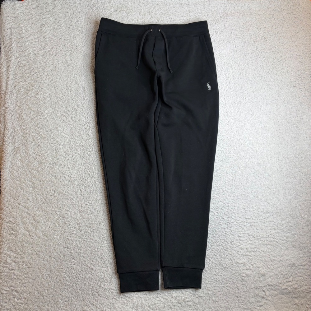 Polo Ralph Lauren Mens Black Double Knit Joggers Sweatpants Small Pony Logo S